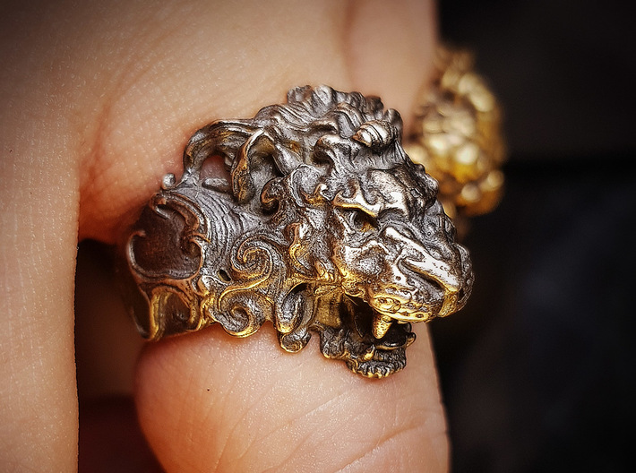 Roaring Lion King of Jungle Ring  3d printed 