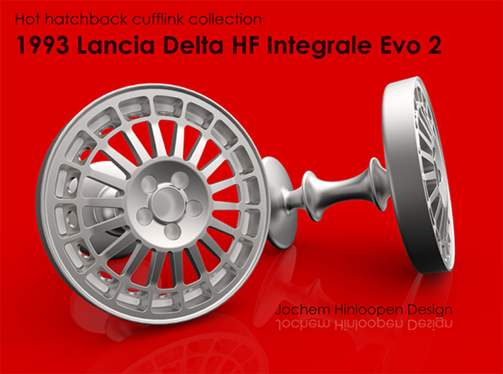 1993 Lancia Delta HF Integrale Evo 2 Cufflinks 3d printed