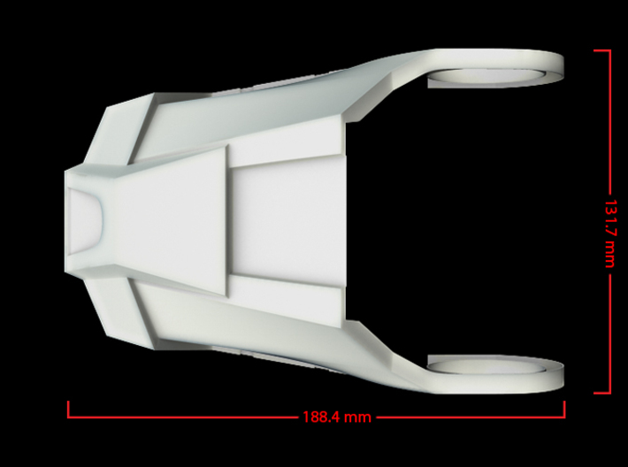 Iron Man Boot (Toe NO sole) Part 2 of 4 3d printed CG Render (Top Measurements)