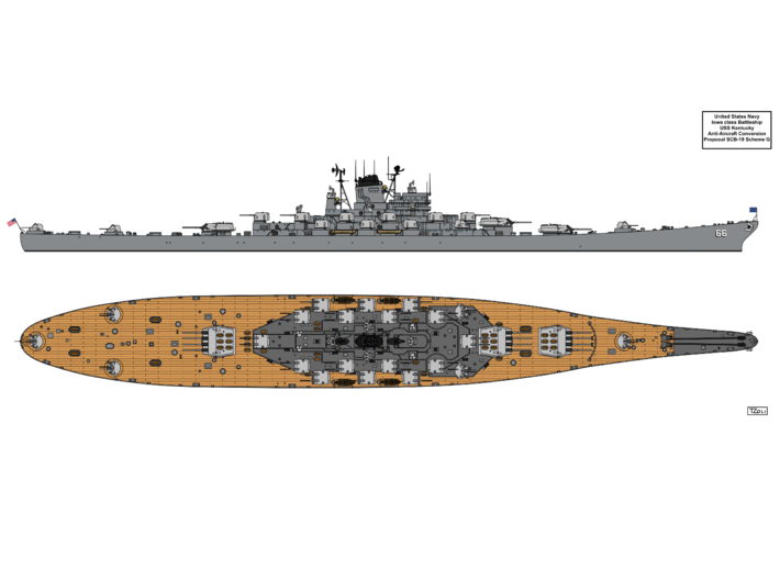 1/700 USS Kentucky BBAA-66 Fittings (G) 3d printed 