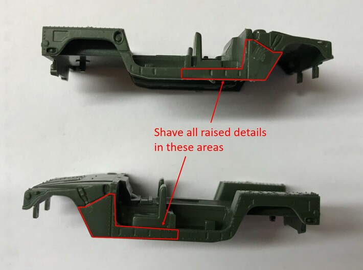 M1152 Humvee Armor 3d printed Shave raised details as shown
