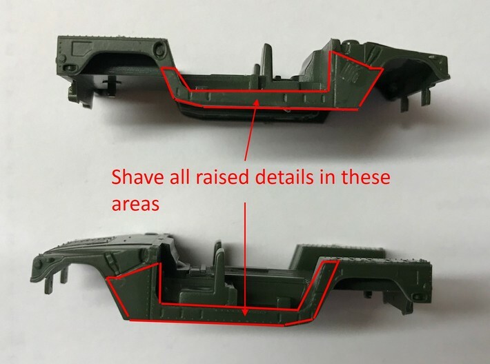 M1151 Humvee Armor W/ Spare Tire Bumper and Turret 3d printed Shave raised details as shown