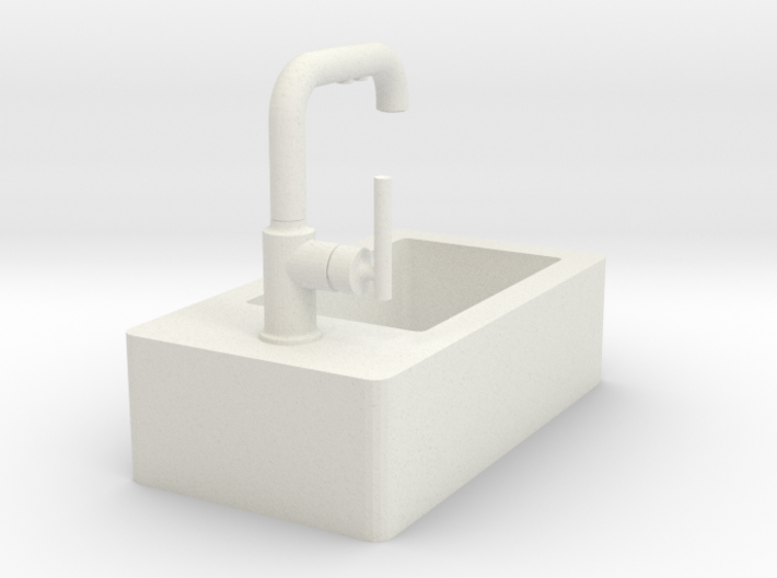 Tiny sink with faucet 3d printed