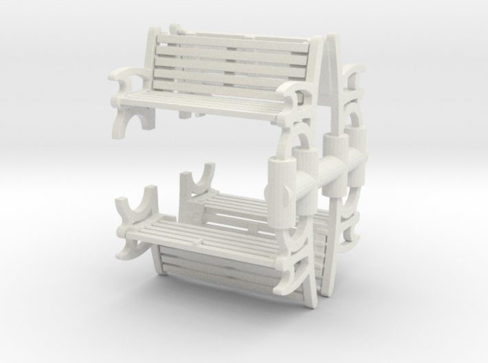 Bench (4 pieces) 1/72 3d printed