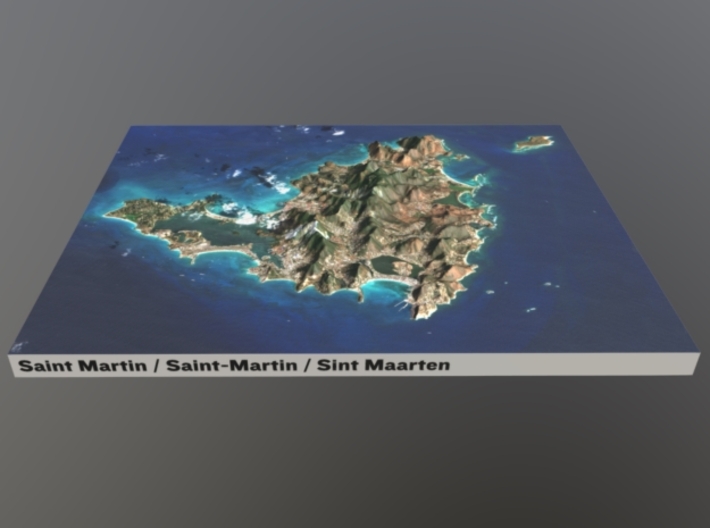 Saint Martin / Sint Maarten Terrain Map 3d printed 