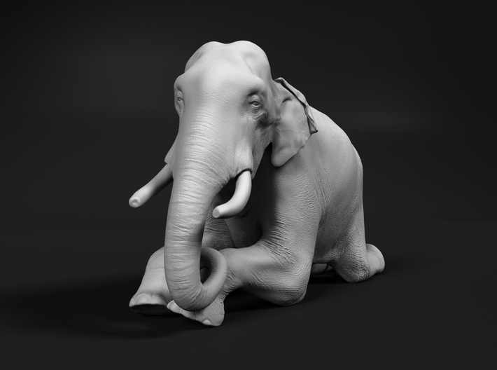 Indian Elephant 1:96 Kneeling Male 3d printed 