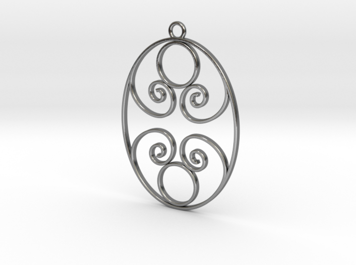 Golden Ratio Oval pendant -- mk1 3d printed