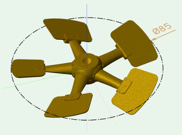 Nautilus Propeller 3d printed Rendering from CAD