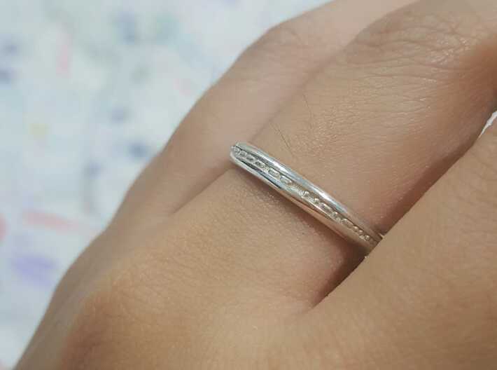3mm Morse Code Ring [Customisable] - US Size 8 3d printed 
