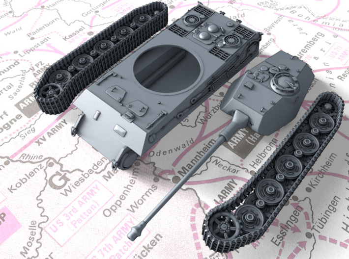 1/56 German VK 45.03 (H) Heavy Tank 3d printed 3d render showing product parts