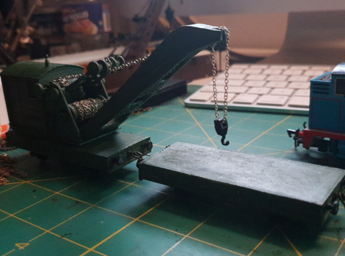 Breakdown Crane &amp; Flatbed OO / HO (Right) 3d printed Model w/ details on right (this model)