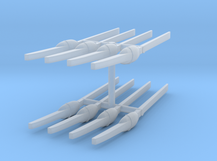 1/144 IJN Paddles (Oars) Set x8 3d printed 