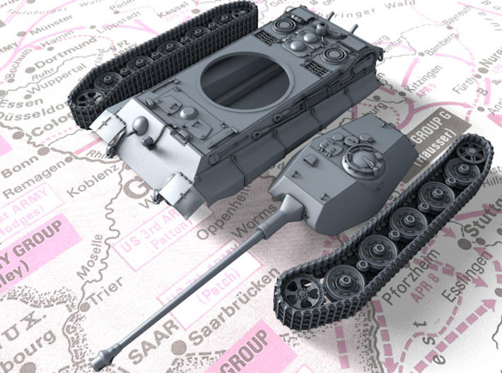 1/87 (HO) German Pz.Kpfw. VI Ausf. B (P) Tank 3d printed 3d render showing product parts