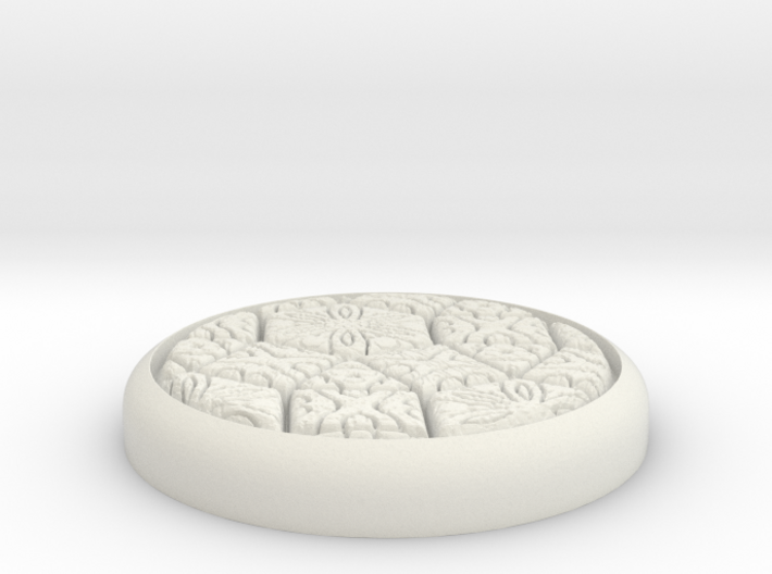Fancy 1&quot; Circular Miniature Base Plate 3d printed