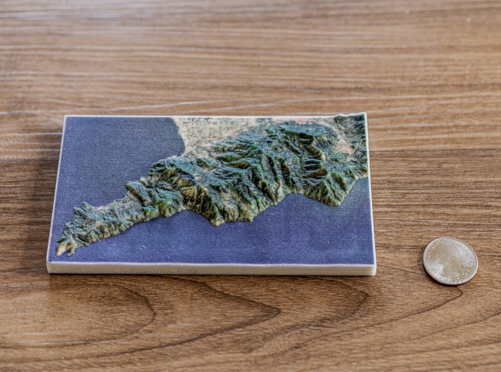 Amalfi Coast, Campania, Italy, 1:250000 3d printed 