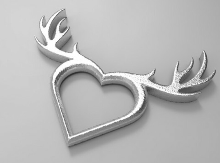 Deer Heart Gold and Silver 3d printed 