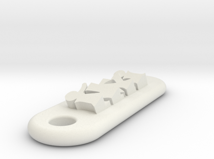 IÑAKI Personalized keychain embossed letters 3d printed 