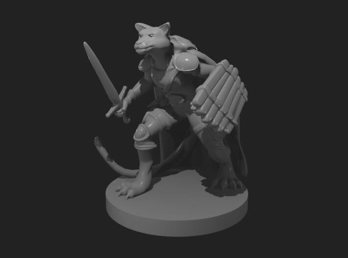 Catfolk Druid 3d printed