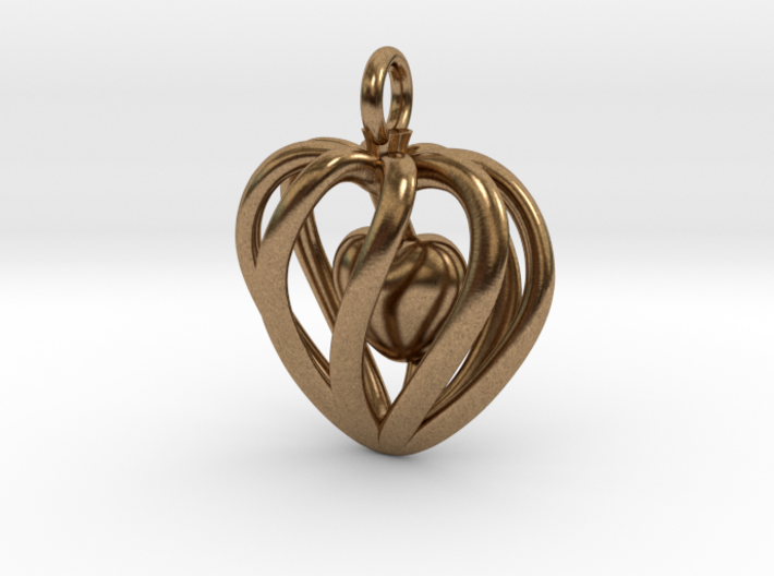 Heart Cage Pendant - Small, No Arrow 3d printed