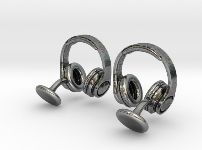 DJ Headphone Cufflinks 3d printed 