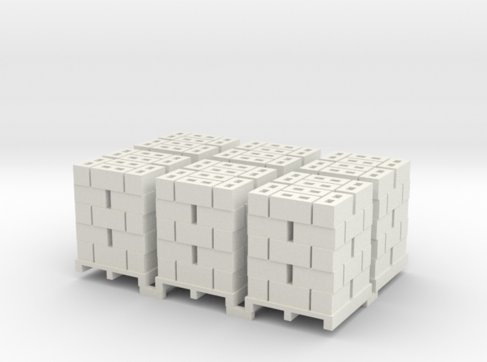 Pallet Of Cinder Blocks 5 High 6 Pack 1-87 HO Scal (5FAWFJCJP) by