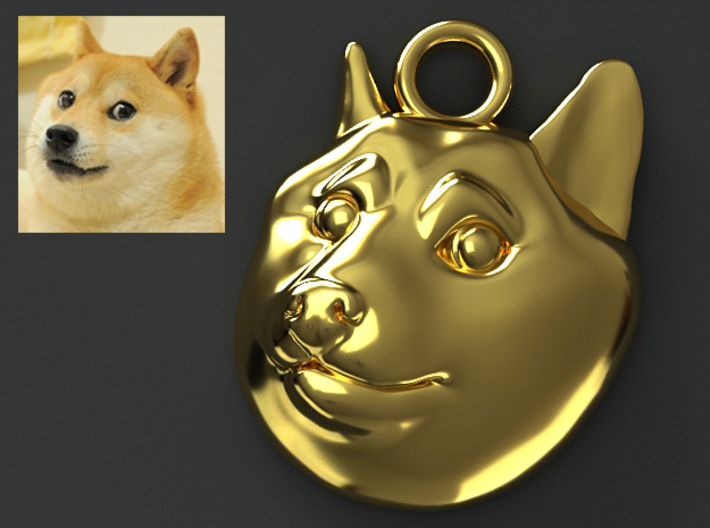 Doge Pendant 3d printed