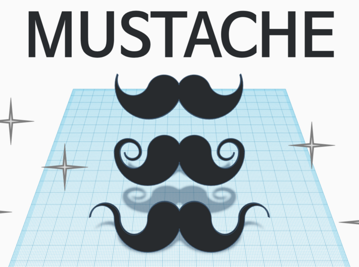 [1DAY_1CAD] MUSTACHE_type1 3d printed