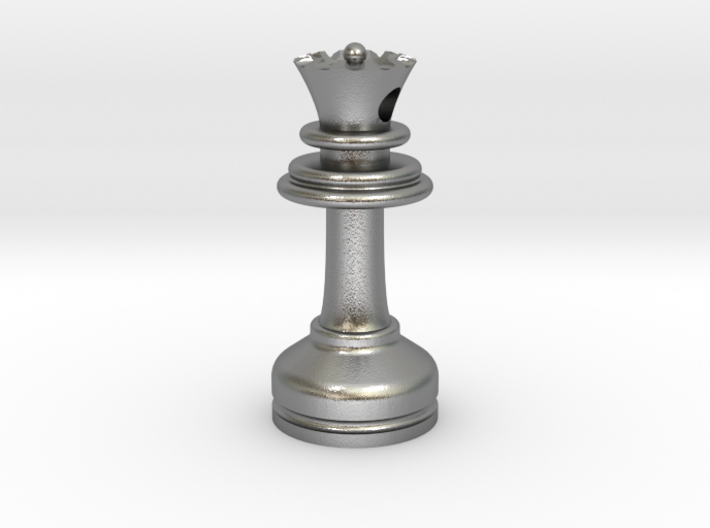 MILOSAURUS Jewelry Staunton Chess Queen Pendant 3d printed