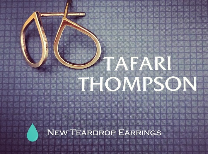 Tear Drop Post Earrings 3d printed