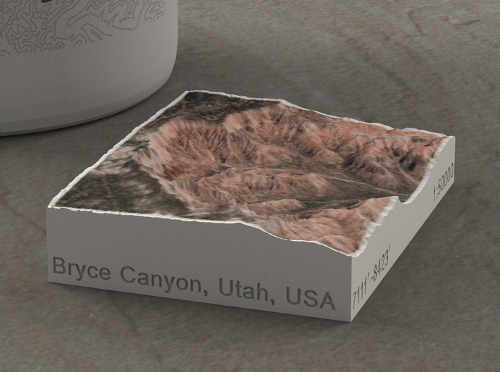 Bryce Canyon, Utah, USA, 1:50000 3d printed 