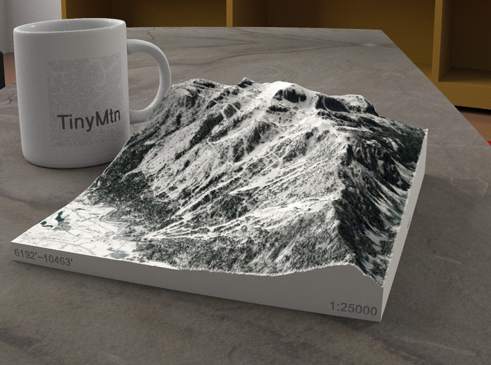 Jackson Hole in Winter, Wyoming, 1:25000 3d printed