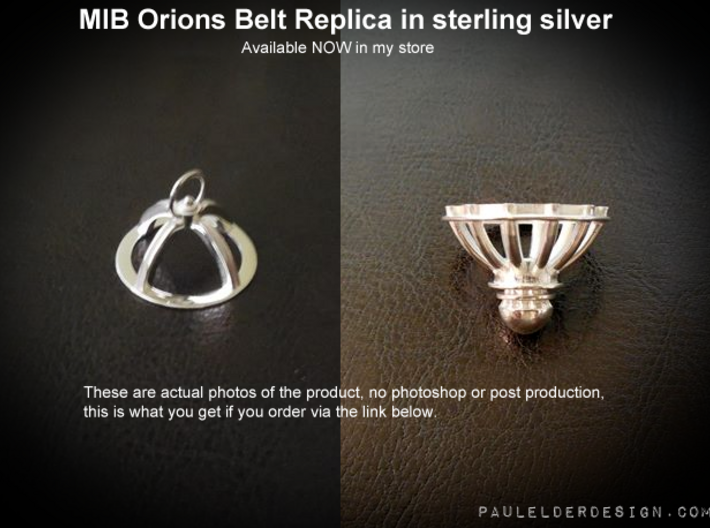 Orions Belt: Silver: Top Section (part 1 of 2) 3d printed Polished Silver