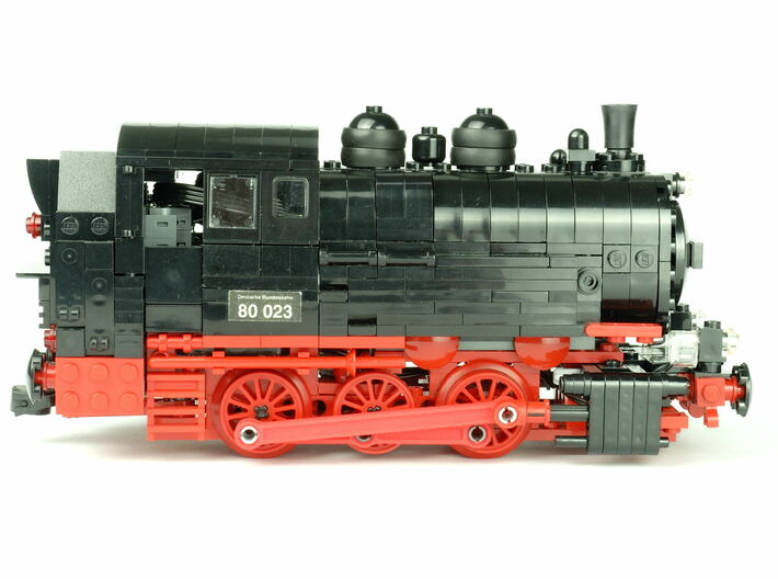 Rods for Lego BR80 steam locomotive 3d printed Rods on the model