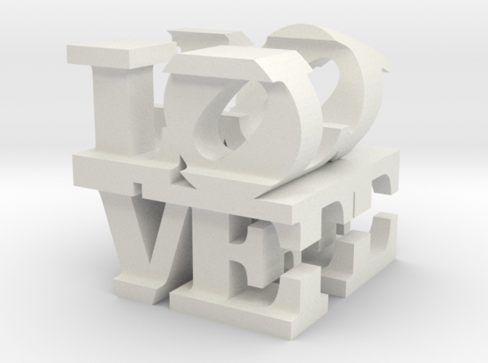 love/life - small (1") 3d printed 
