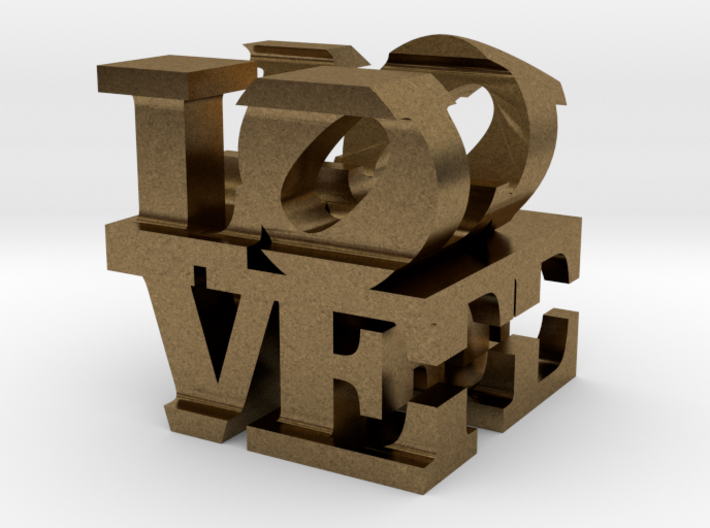 love/life - small (1&quot;) 3d printed
