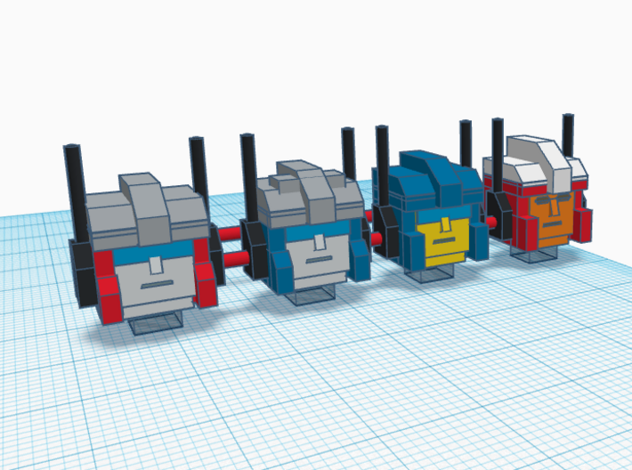 Heads for Detective Kreons (Set 2 of 2) 3d printed Design in color