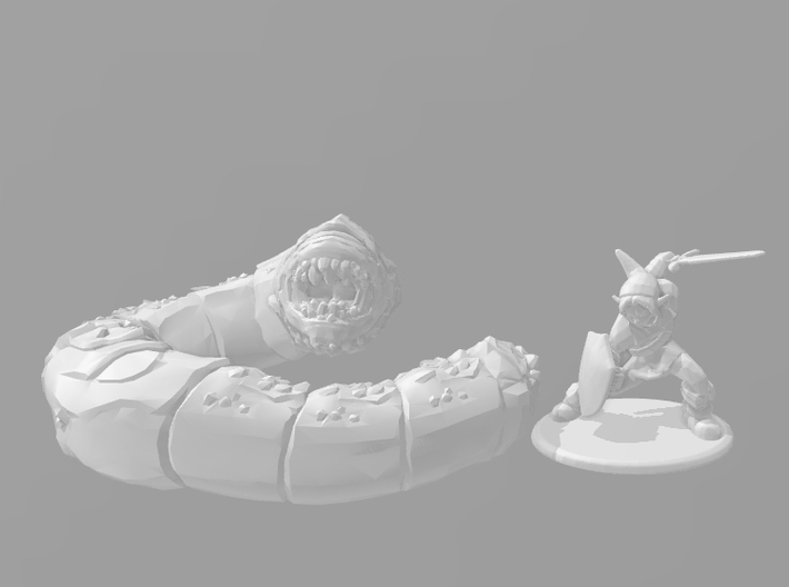 Purple Worm 1/60 miniature for fantasy games rpg 3d printed 