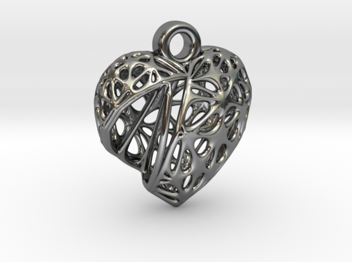 Voronoi Heart Pendant (001) 3d printed