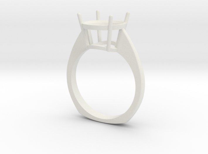 simple solitaire ring with one gemstone 3d printed