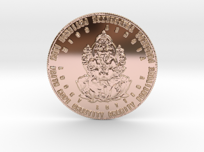 Coin of 9 Virtues Lord Ganesha 3d printed