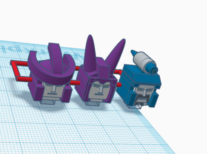 Heads for Galvatron,Scourge,Cyclonus Kreons (2/2) 3d printed Design in color