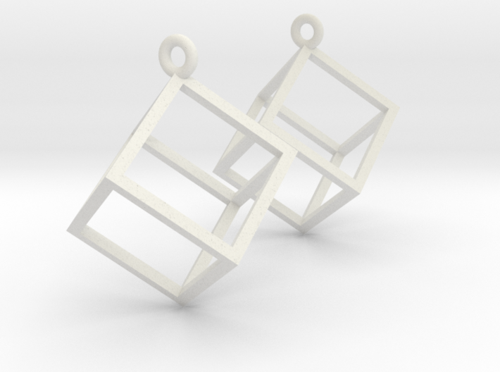 Cube Earrings (pair) 3d printed