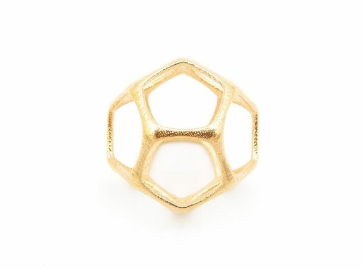 Dodecahedron Pendant - Yin - Platonic Solids 3d printed Dodecahedron Pendant - Brass