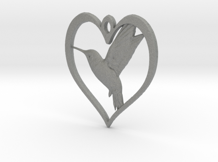 Hummingbird in Heart 3d printed