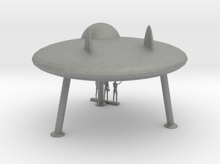 HO Scale Flying Saucer &amp; Aliens 3d printed This is a render not a picture
