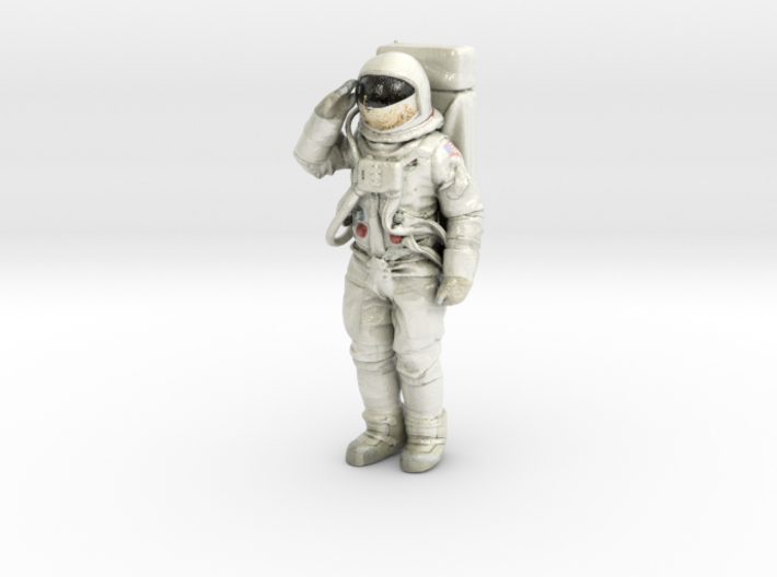 Full 6&quot; (152.4mm) full color saluting Buzz Aldrin 3d printed