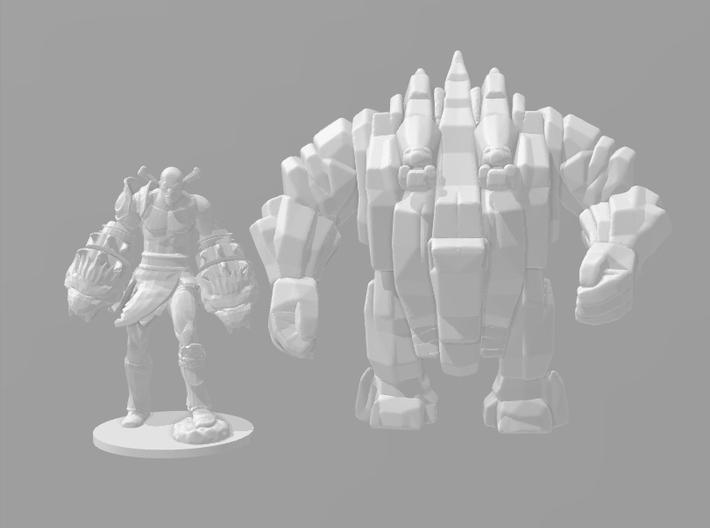 Stone Golem 45mm DnD miniature for games and rpg 3d printed 