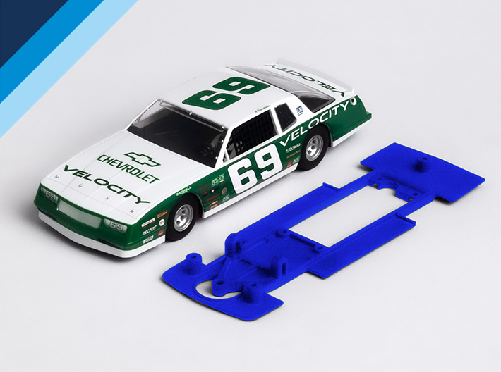 1/32 Scalextric Chevrolet Monte Carlo '86 Chassis 3d printed Chassis compatible with Scalextric NASCAR Chevrolet Monte Carlo 1986 body (not included)