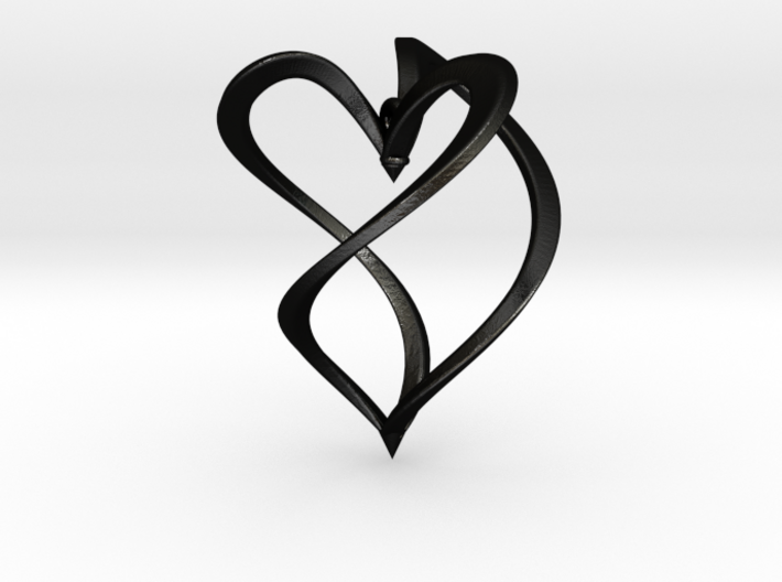 Earring heart 3d printed