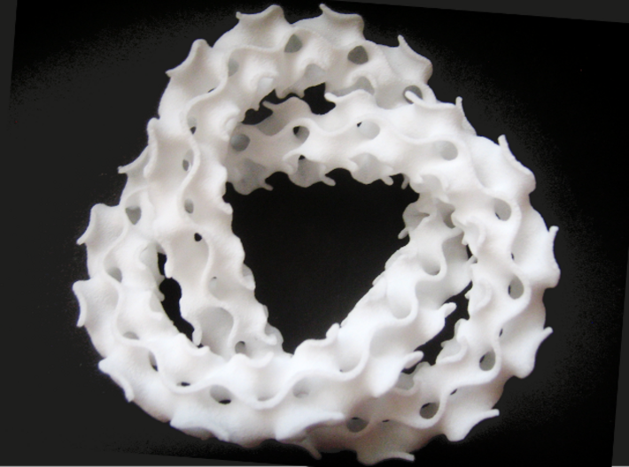 Trefoil Knot with Gyroid 3d printed 